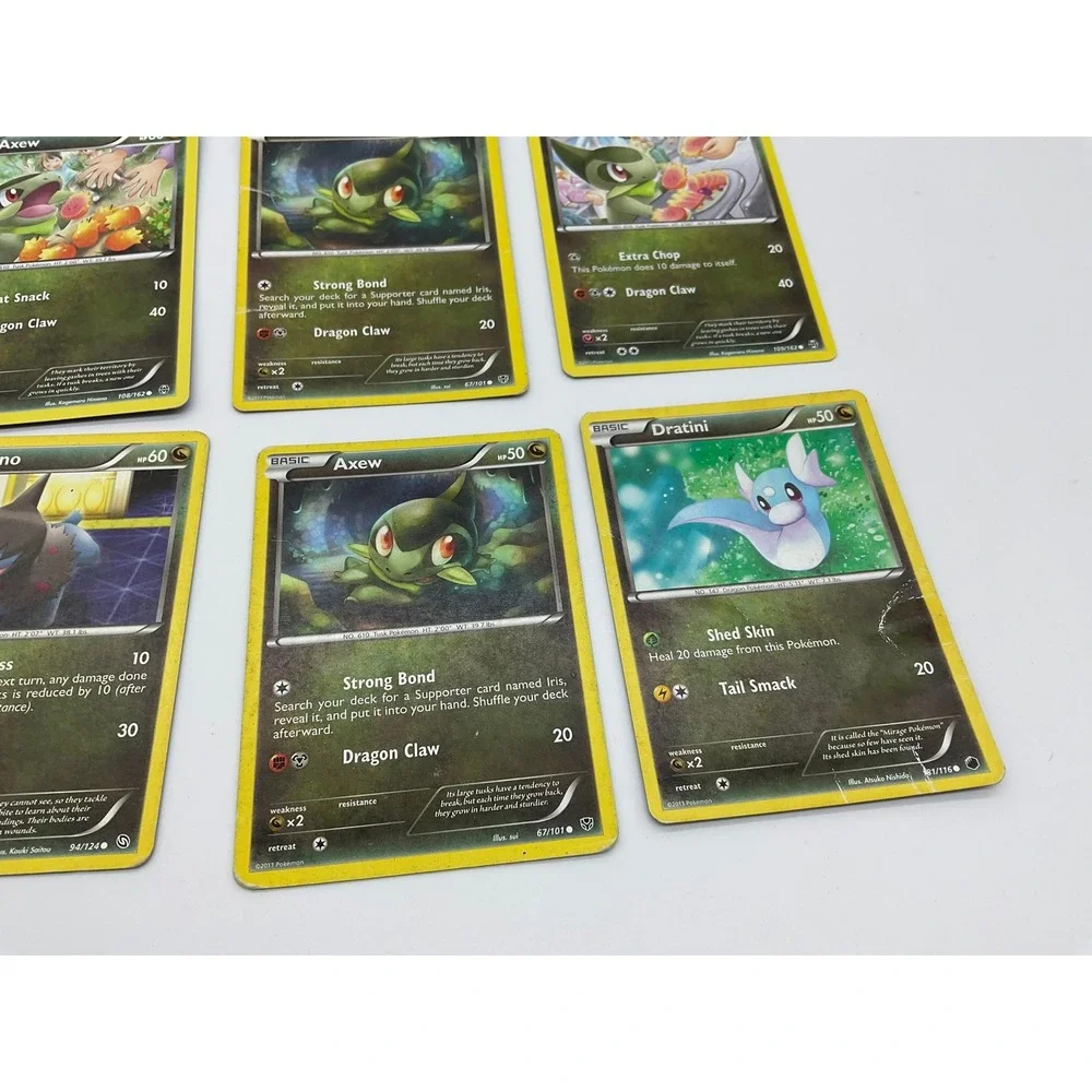 Pokemon TCG Card Lot Axew Deino Dratini Dragon Type 6 Card Bundle Mixed Sets